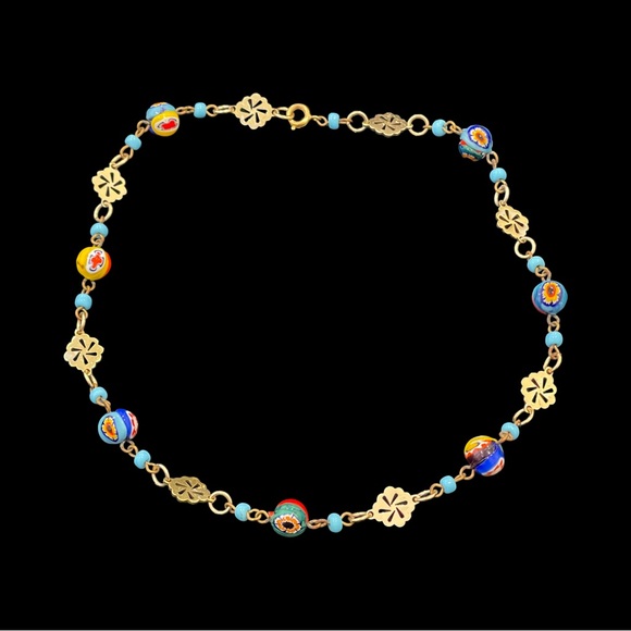 Vintage Murano Millefiori Delicate Necklace Never Worn Made in Italy 15 1/2” - Picture 4 of 9